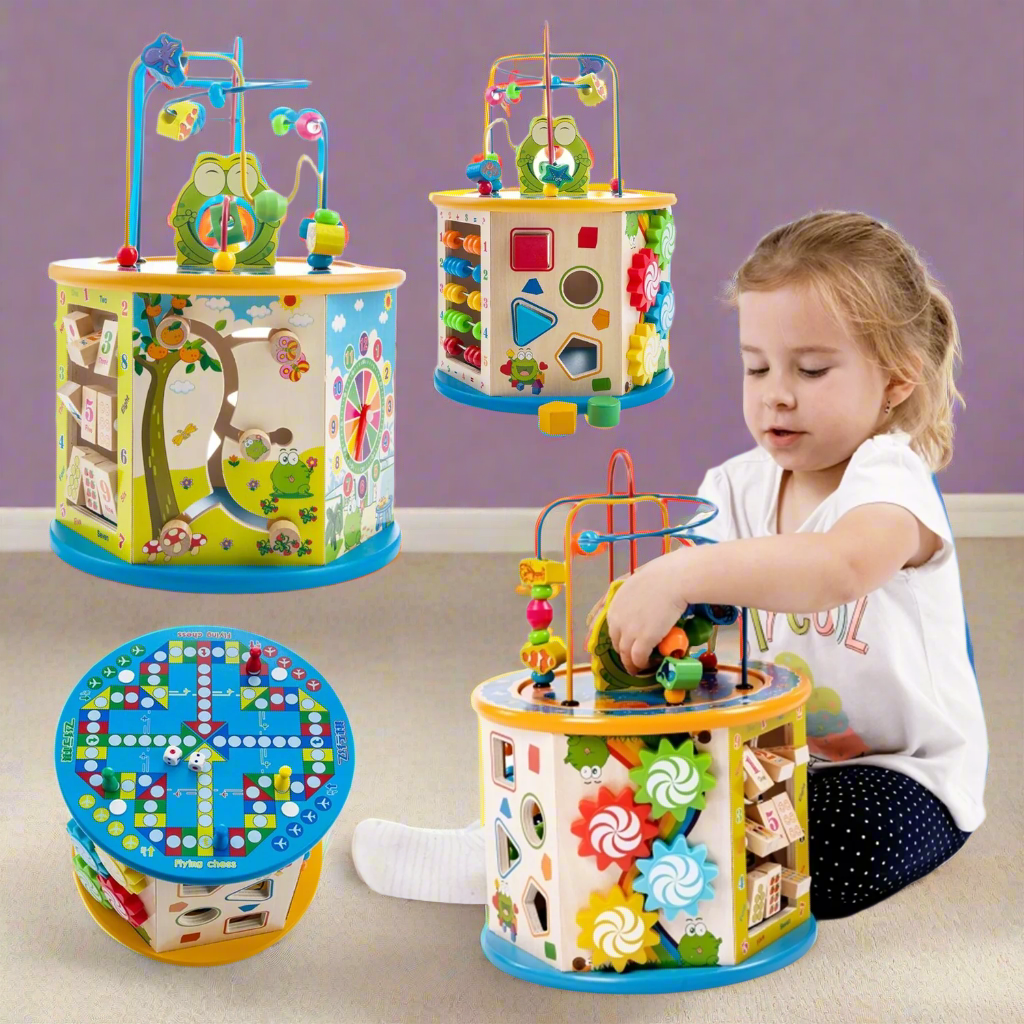 Centru de activitati, Zola®, 8 planse, multicolor, din lemn, pentru dezvoltarea inteligentei copilului Centru de activitati, Zola®, 8 planse, multicolor, din lemn, pentru dezvoltarea inteligentei copilului